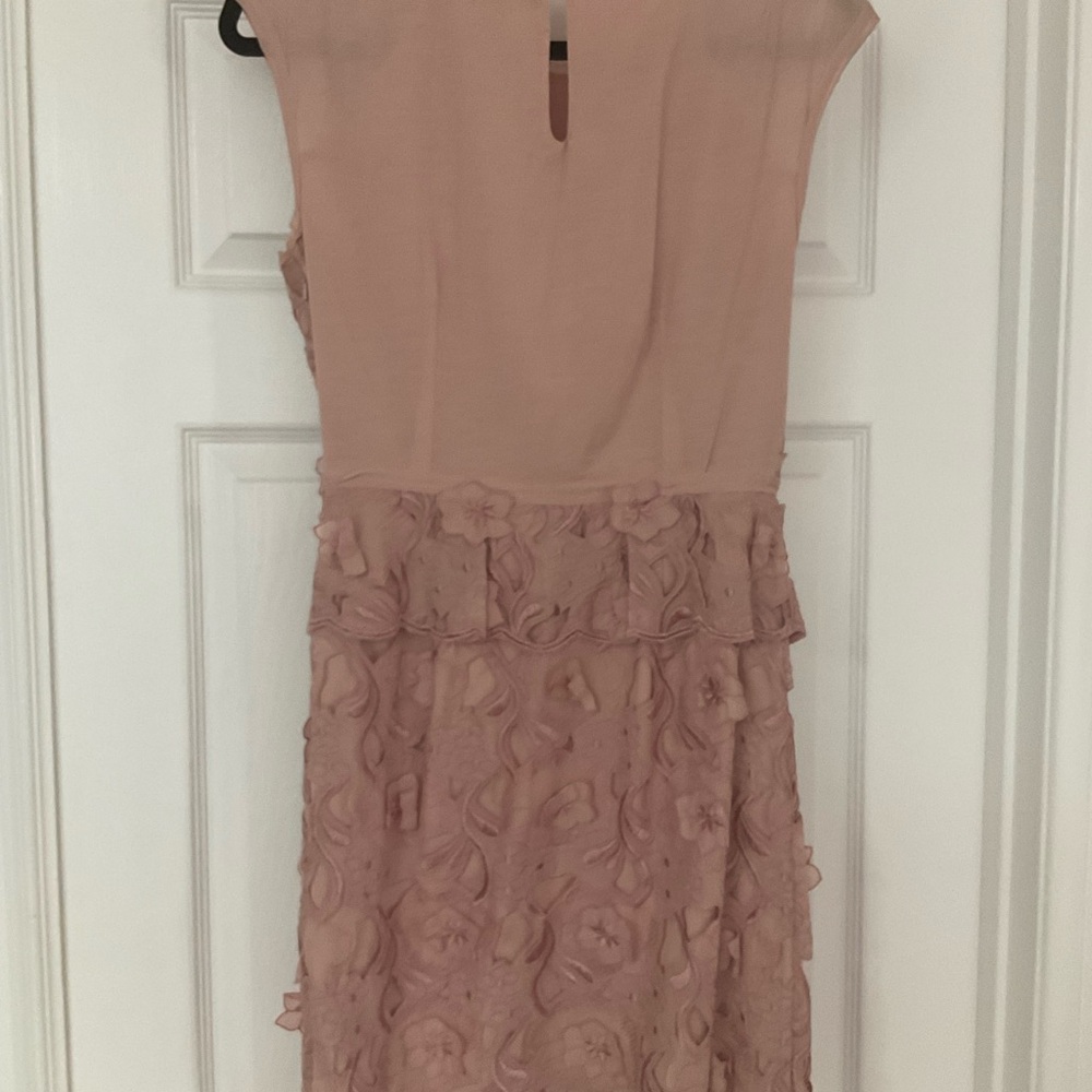 BCBGMaxAzria Pink Sheath Dress Crew Neck Midi - Picture 3 of 3